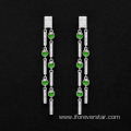 Green Color Icy Jadeite Drops Earrings Jewelry